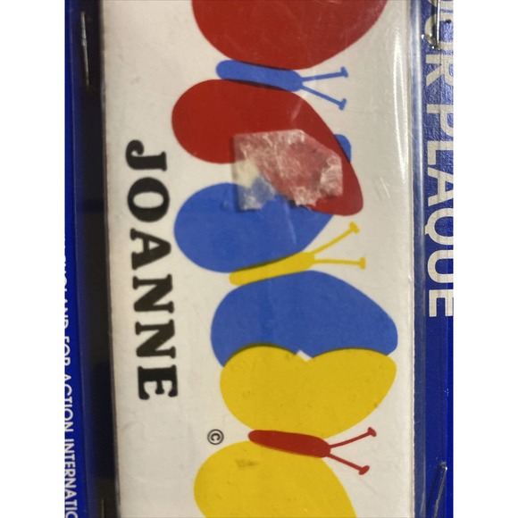 VINTAGE/RETRO JOANNE BUTTERFLY NEW DEAD STOCK CERAMIC DOOR NAME PLAQUE WALL SIGN - Picture 12 of 12